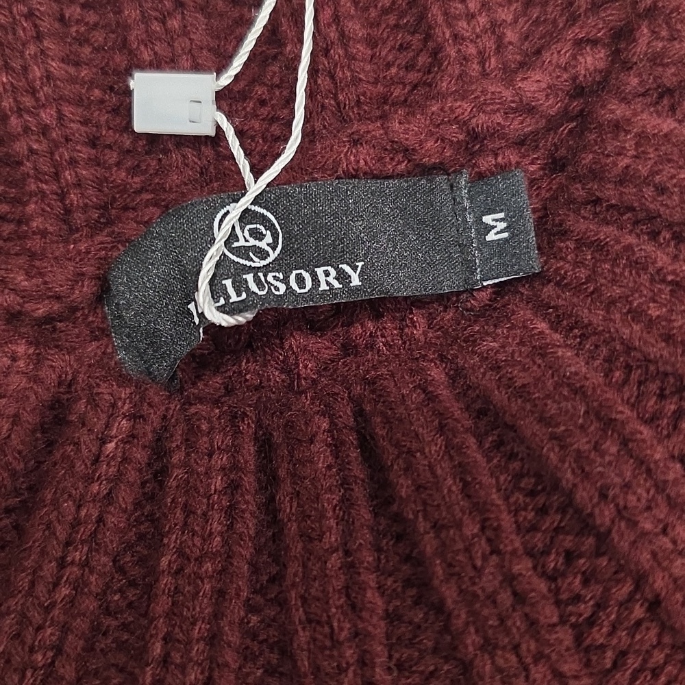 Lillusory Burgundy Cable Knit Sweater. Size M. NWT! - Picture 4 of 6